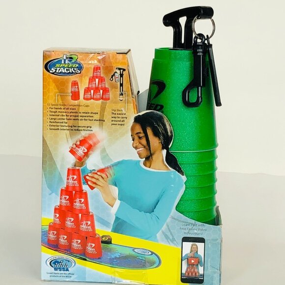 Speed Stacks Competition Cups Authentic Stacking Set -Metallic Green Brand New - Picture 6 of 12